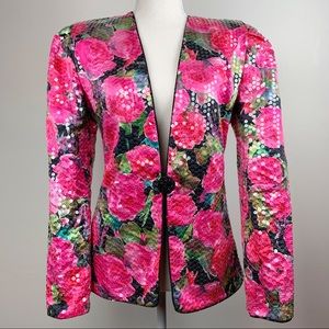 Vintage | Floral Embellished Blazer Sequin…